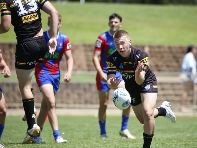 ElijahMears fires off a pass for Penrith. Picture: Warren Gannon Photography