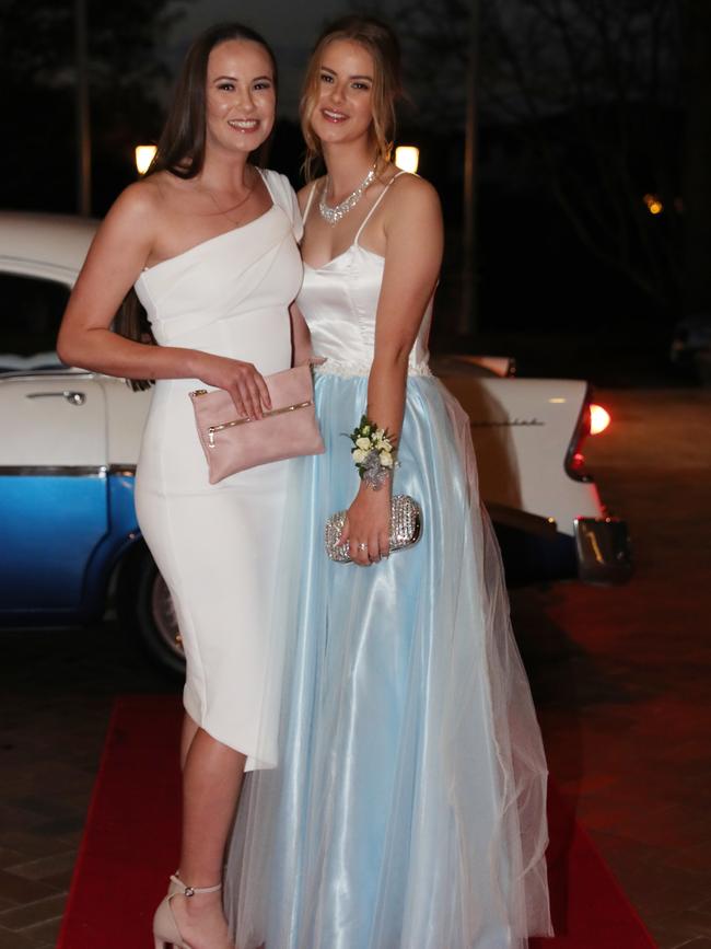 Kimberly Veal, 17, and Annalese Richardson, 21, at the Ormeau Woods School formal at Links Resort, Hope Island. Picture: Glenn Hampson