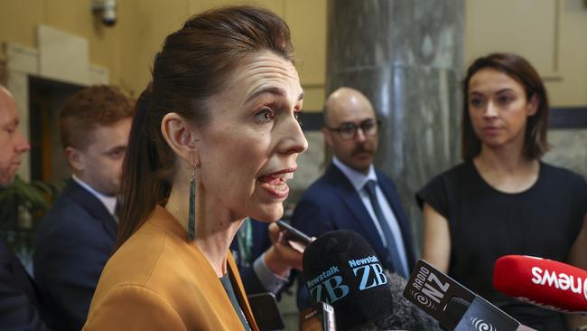 NZ Prime Minister Jacinda Ardern speaking to media ahead of the first day of Parliament following the country’s election. Picture: Hagen Hopkins/Getty Images