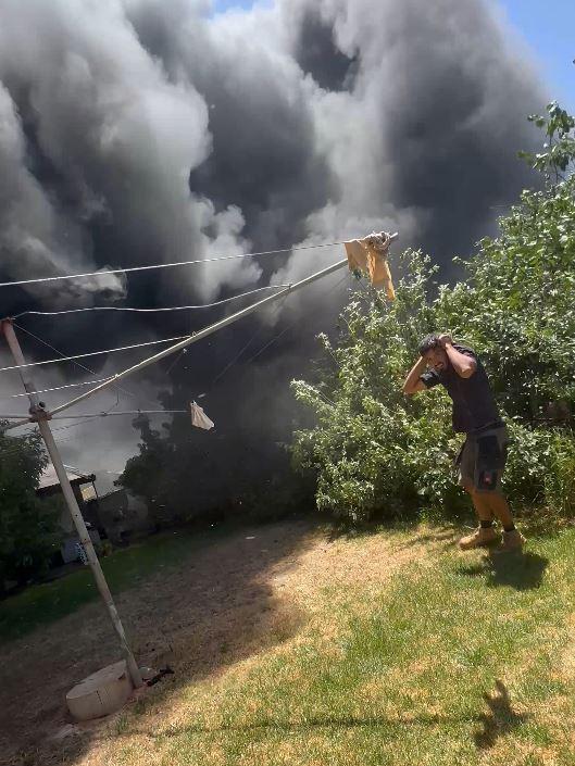 Seaton house fire where an elderly woman was rescued by some tradies . Picture: 7NEWS