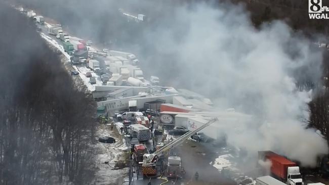 Crash on Interstate 81 in Schuylkill County. Pennsylvania. Picture: WGAL8