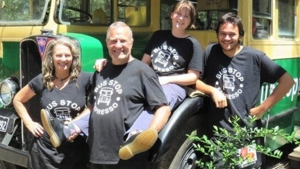 Busstop Espresso owners Rob and Beth Noy with staff.