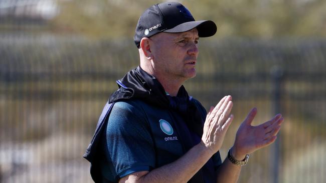 DAILY TELEGRAPH FEBRUARY 25, Warriors assistant coach Richard Agar during training at James Regional Sports Park in Las Vegas. Picture: Jonathan Ng