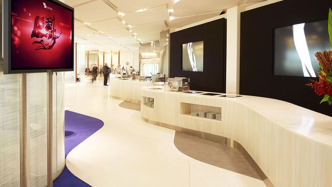 The future of Virgin Australia’s lounges such as this one in Melbourne should become clearer on Wednesday. Picture: Supplied.