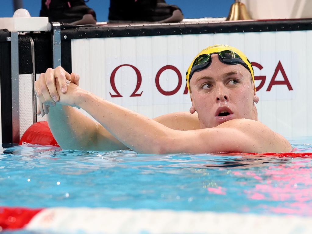 NCA. PARIS FRANCE 2024 OLYMPIC GAMES. July 29 - Day 3. Sam Short in action during the Heats of the MenÃ&#149;s 800m Freestyle at the Paris La Defense Arena Picture: Adam Head