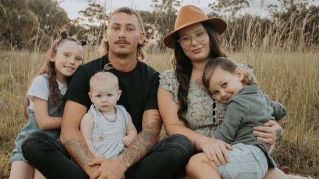 Brodie Turner, his Partner Breanna and his children, Talakai, Oakah and Mia.