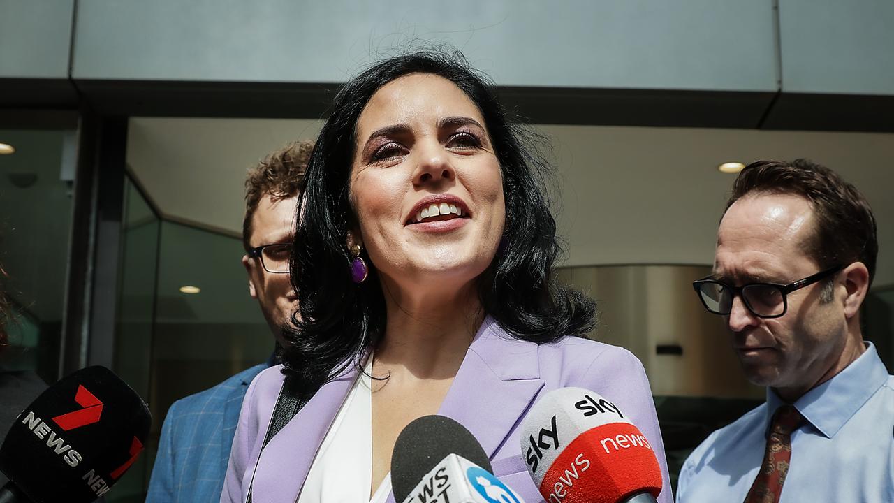 MP Moira Deeming leaves the Federal Court after her defamation win against Victorian Liberal leader John Pesutto. Picture: NewsWire / Ian Currie