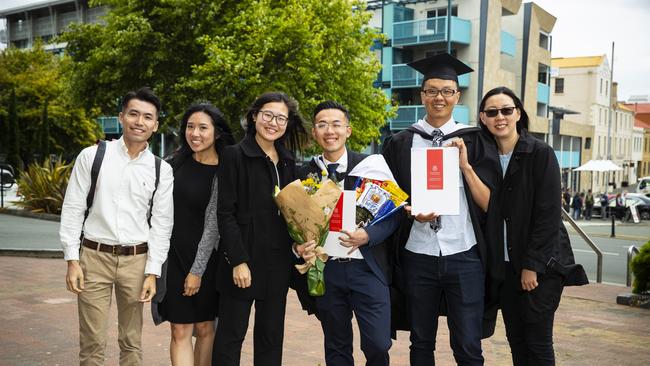 Chia-Chi Lin, Chun-Yi Wu and Kuo-Ming Tsai with Friends. University of Tasmania Graduations. Federation Concert Hall, Hobart. Picture: RICHARD JUPE