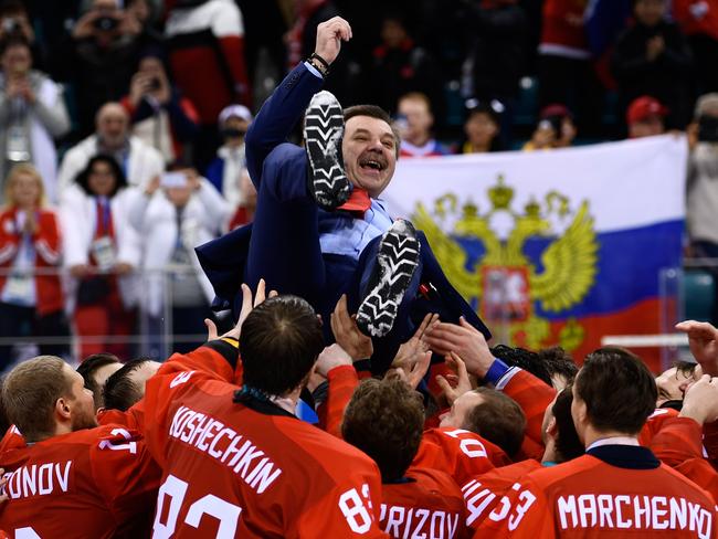 Russians Perform Banned Anthem Under Olympic Flag After Ice Hockey Gold