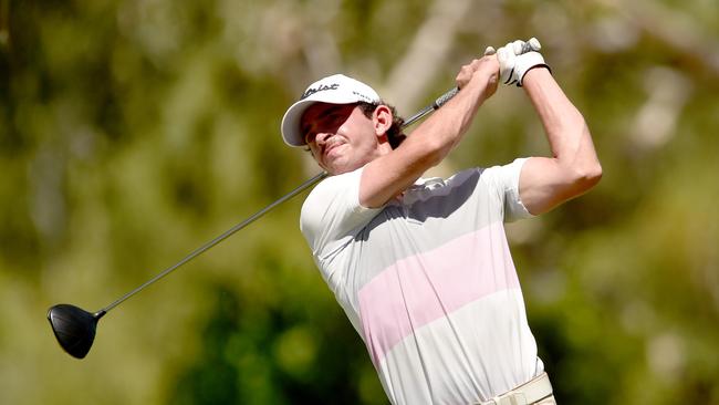 Pelican Waters amateur Justin Morley made a late move to share the lead on the opening day at Queensland Open. Picture: Evan Morgan