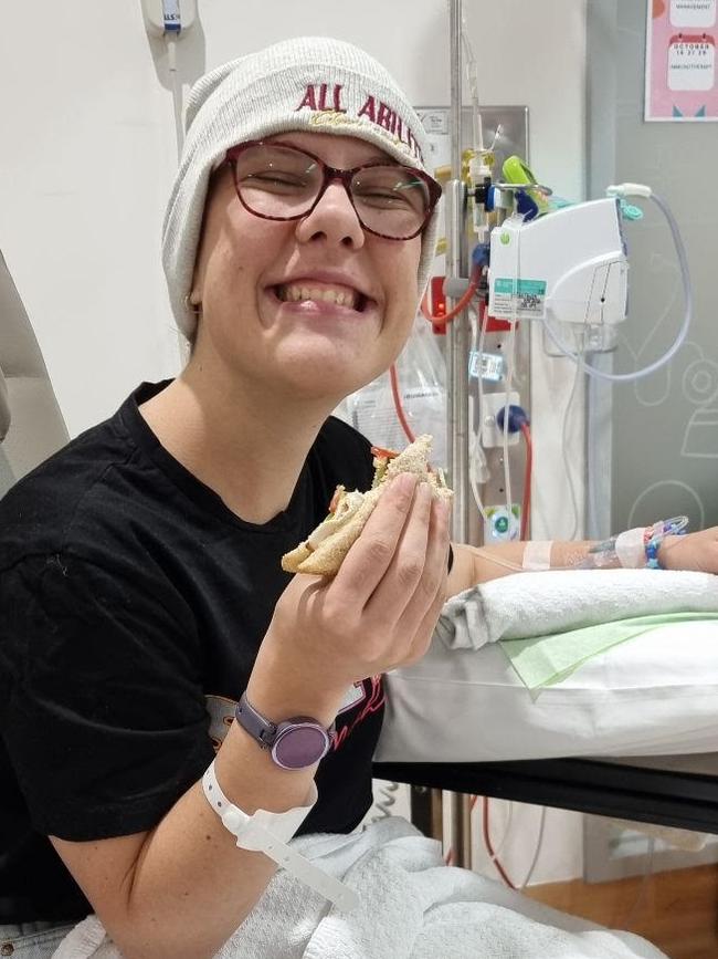 Brooke while undergoing chemotherapy. Picture: Supplied