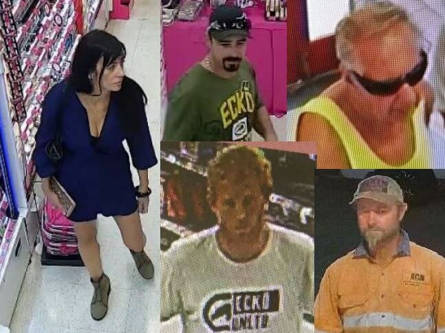 Police are searching for these 5 people out of 19 who are wanted for questioning over Gympie crimes that date back to last year.