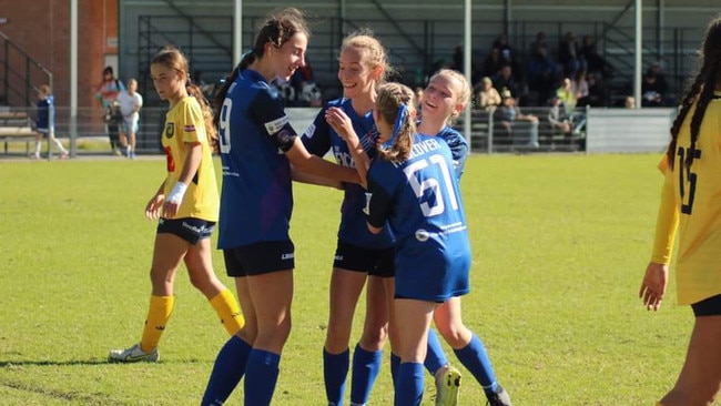 South Coast triplets Bridie, Hailee and Laini Glover playing for South East Phoenix FC