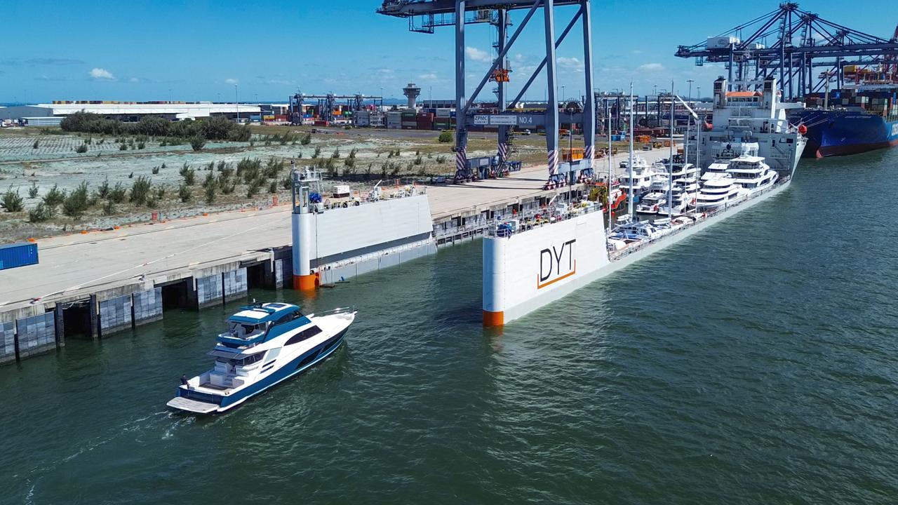 Riviera yachts being loaded at Port of Brisbane