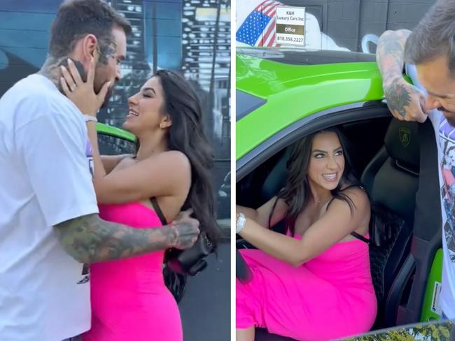 Adam22, bought his wife Lena a $400k Lamborghini after she slept with another man. Picture: Adam22 / TikTok