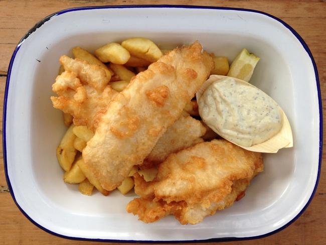 fish'n'chips at Woy Woy Fisherman's Wharf. Picture: @coastalchic_au