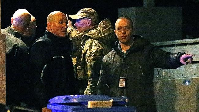 Police at the scene of the hostage-taking and shootout in Melbourne’s Brighton last night. Picture: Tim Carrafa