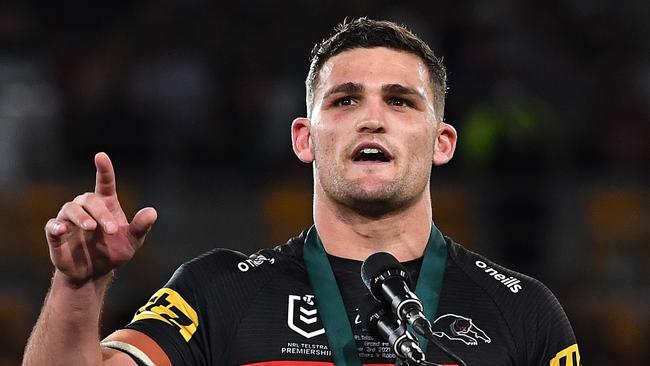 Panthers captain Nathan Cleary. Picture: Bradley Kanaris/Getty Images