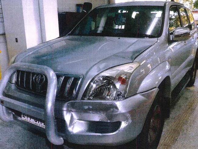 The 4WD alleged used in the killing of 23-year-old Kiesha Amanda Thompson outside a childcare centre in Daisy Hill in July. Source: Supreme Court of Queensland.