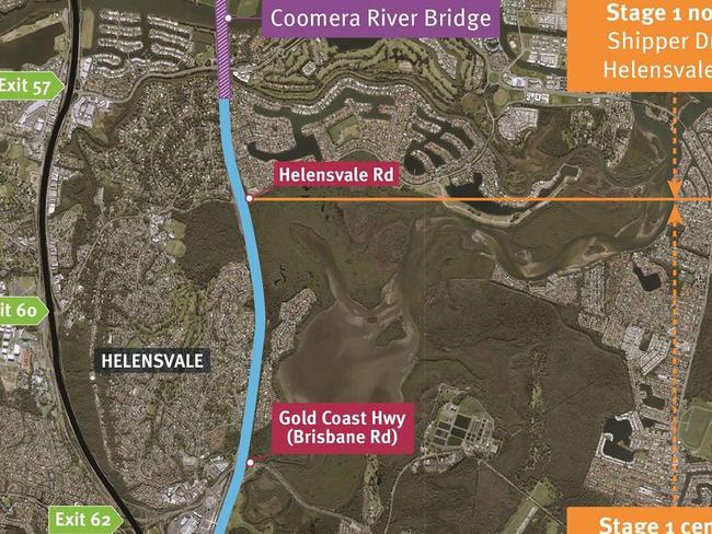 Coomera Connector and Helensvale Rd intersection.