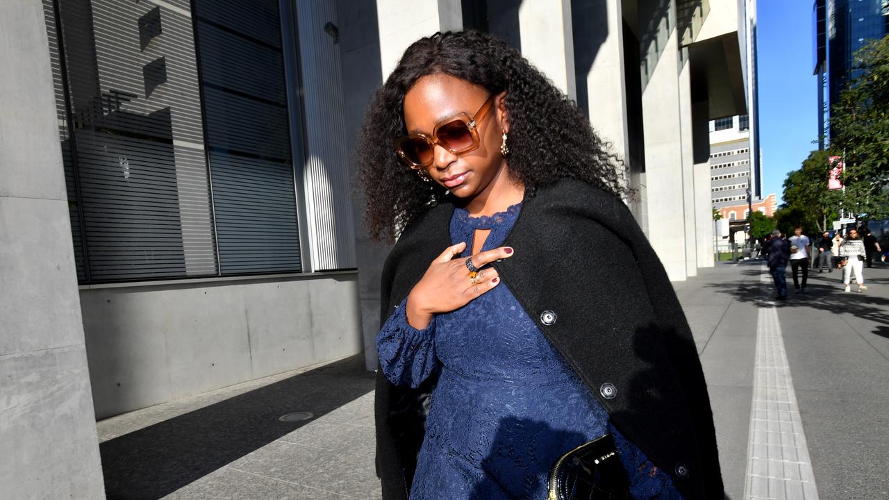 Esther Adongo Timberlake is seen leaving the Brisbane Supreme Court in Brisbane in 2019. (AAP Image/Darren England)