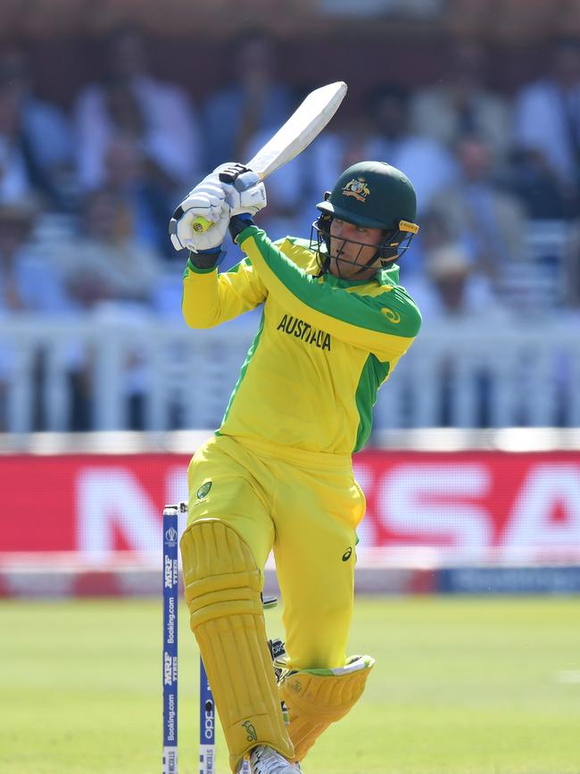 Carey hooks for four during the match against New Zealand at Lords. Picture: Mike Hewitt/Getty Images