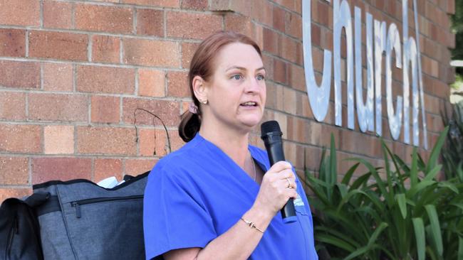 Lismore nurse Penny Anderson spoke to fight for a burnt out and broken nursing sector. Picture : Tessa Flemming