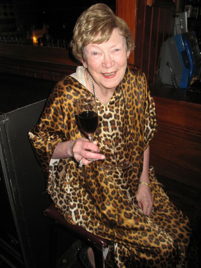 Doris Goddard enjoys a glass of wine in 2009.