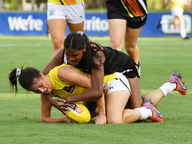 DARWIN, AUSTRALIA - SEPTEMBER 25: Janet Baird during the AFLW NAB All Stars Match on September 25, 2020 in Darwin, Australia. (Photo by Aaron Black/AFL Photos)