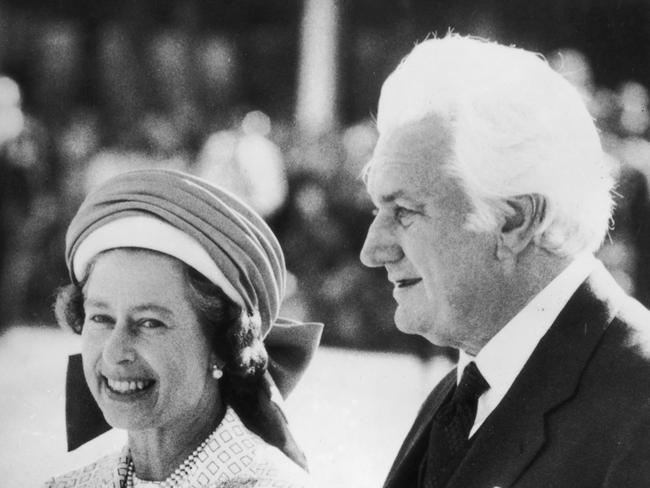 Sir John Kerr with the Queen in 1977. Picture: Getty