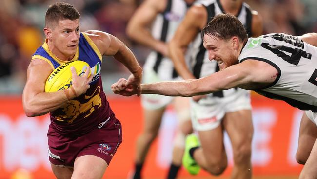 15,036 fans watched Brisbane defeat Collingwood. Picture: Michael Klein