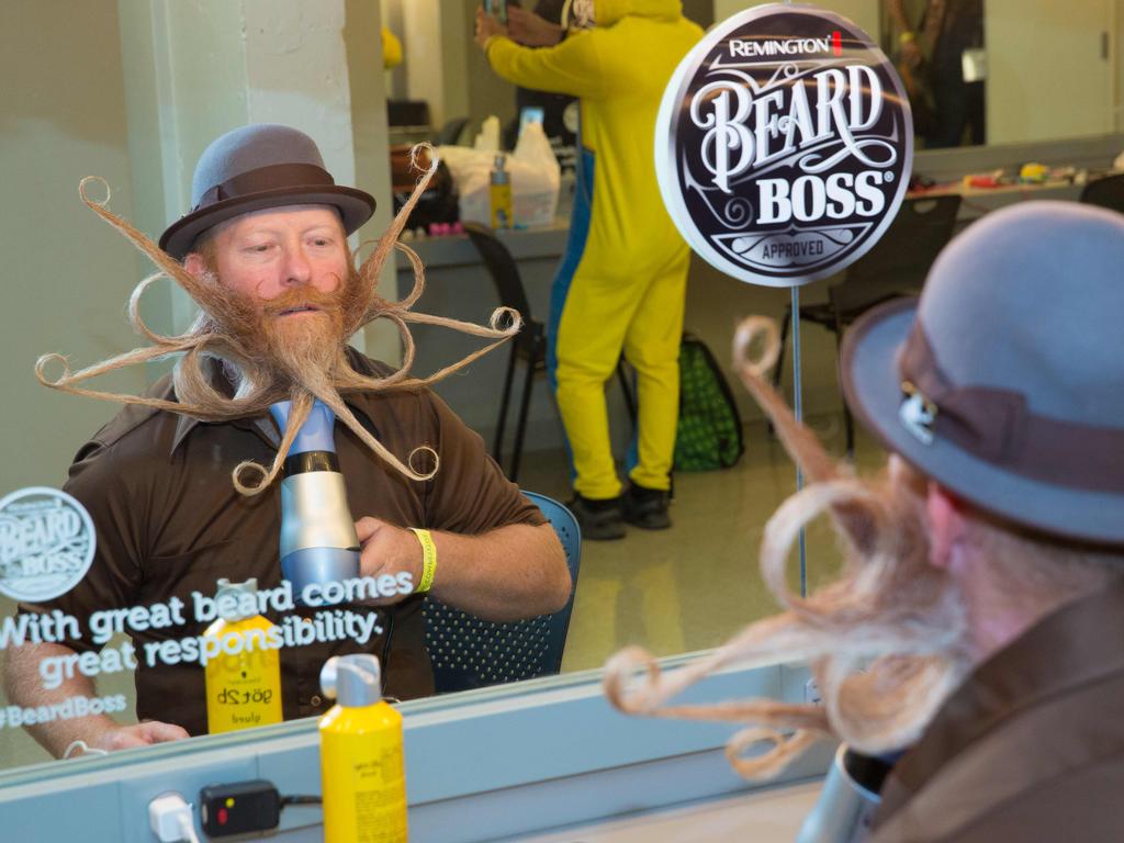 Competitor Jimmy Fox atends the 2017 Remington Beard Boss World Beard and Moustache Championships held at the Long Center for the Performing Arts on September 3, 2017 in Austin, Texas. PIcture: AFP