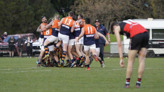 SFL: Lyndhurst players celebrate their premiership win. Picture: Valeriu Campan