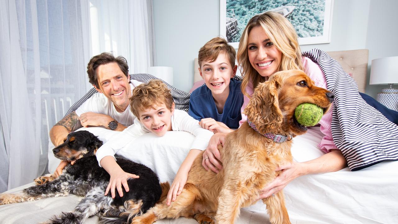 Juliet Love and Charlie Albone with sons Leo and Hartford. Source: Supplied,