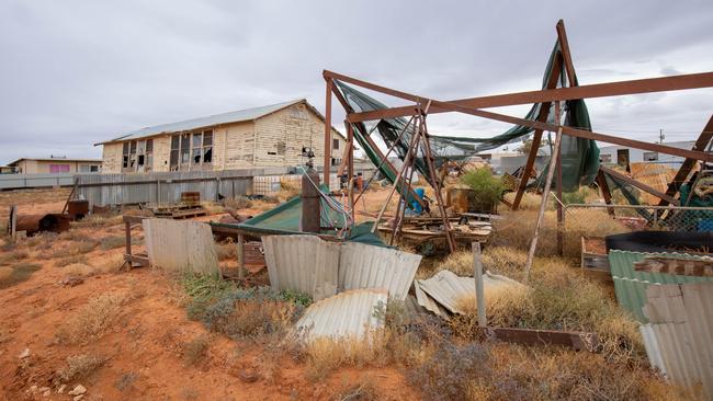 Brian McFarlane’s home in Andamooka earlier this month. Picture: Ben Clark