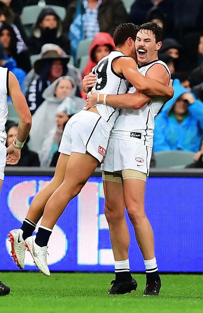 Blue recruit Mitch McGovern sparked his side early in the match. Picture: Getty Images