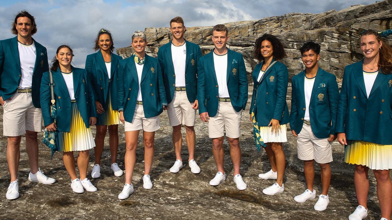 Australian Olympians gather for the unveiling of the official formal Olympic uniforms for the Paris 2024 Games. Picture: NCA Newswire / Gaye Gerard