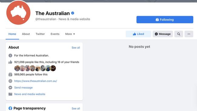 The Australian's Facebook page this week.