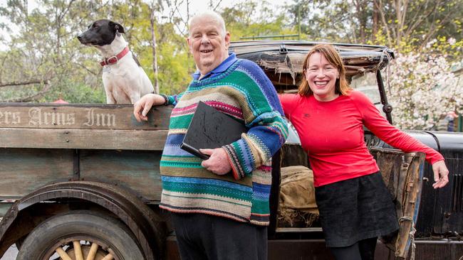 Les Murray and Nikki Gemmell in 2016 at the St Albans Writers Festival in NSW. Picture: Ryan Osland