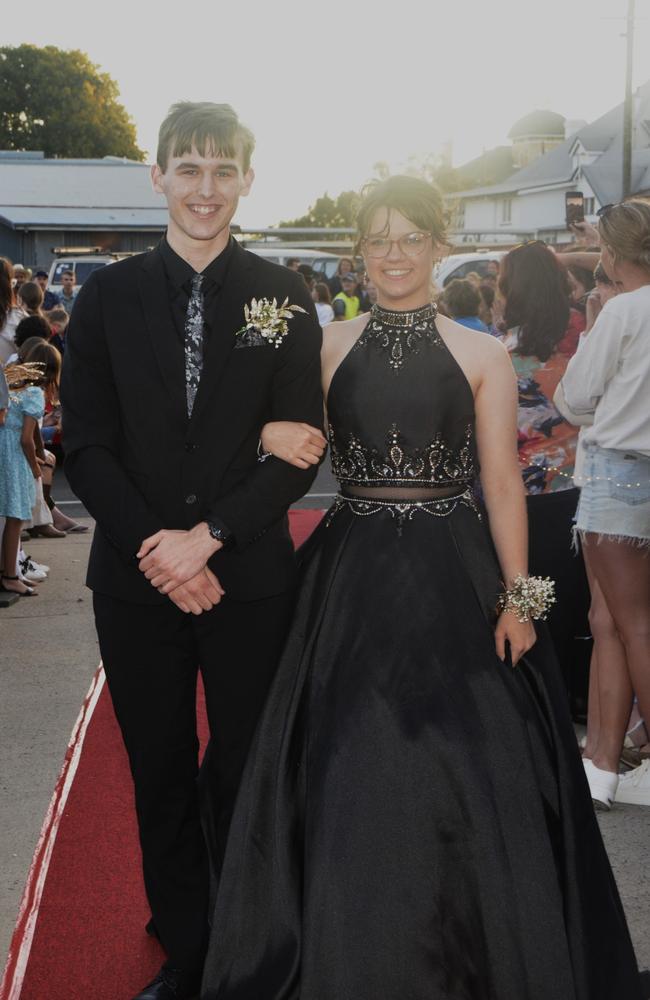 Warwick State High School graduates (from left) Joseph and Ashlee at Warwick RSL on November 17, 2023. Photo: Jessica Klein