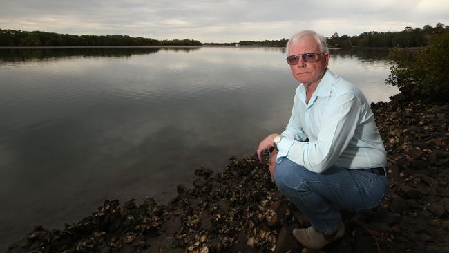 Steve Jeffery is concerned that the severe silting and sandbars are blocking or restricting tidal flow. Picture: Glenn Hampson.