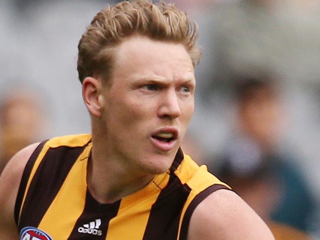 AFL Round 5. 22/04/2019. Hawthorn v Geelong at the MCG.   Hawthorns James Sicily    . Pic: Michael Klein.