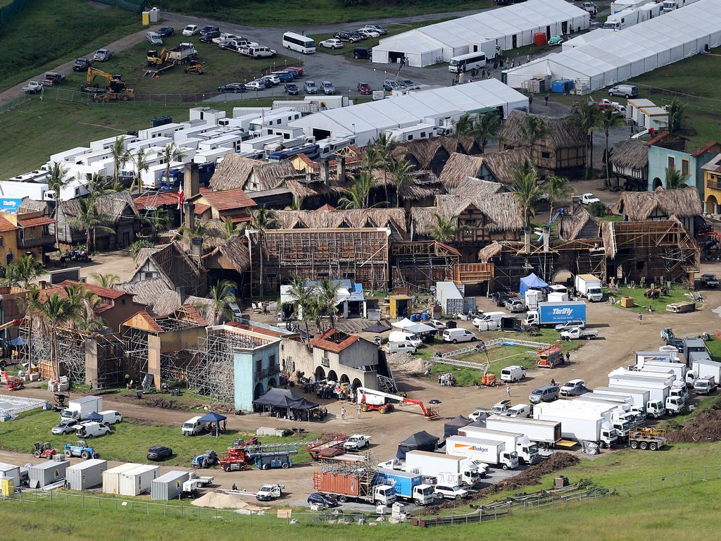 Actors and film crew on the set of Pirates of the Carribean 5,Dead Men tell no tales, at Maudsland on the Gold Coast. Picture Glenn Hampson.