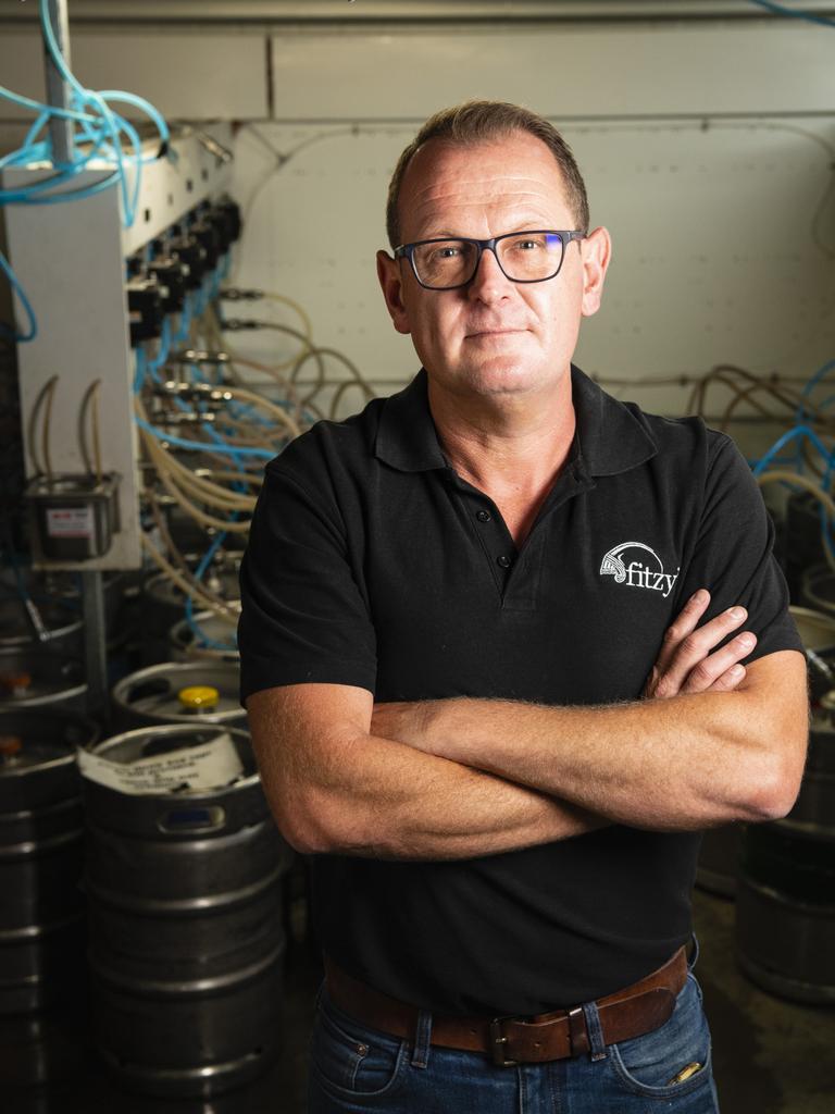 Brad Fitzgibbons of Fitzy's is joining The Australian Hotels Association, Clubs Australia and the Brewers Association to call for urgent action to cut the draught beer tax which is increasing again, Monday, January 31, 2022. Picture: Kevin Farmer