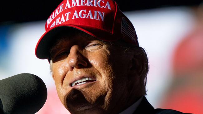 ROBSTOWN, TEXAS - OCTOBER 22: Former U.S President Donald Trump speaks at a 'Save America' rally on October 22, 2022 in Robstown, Texas. The former president, alongside other Republican nominees and leaders held a rally where they energized supporters and voters ahead of the midterm election.   Brandon Bell/Getty Images/AFP