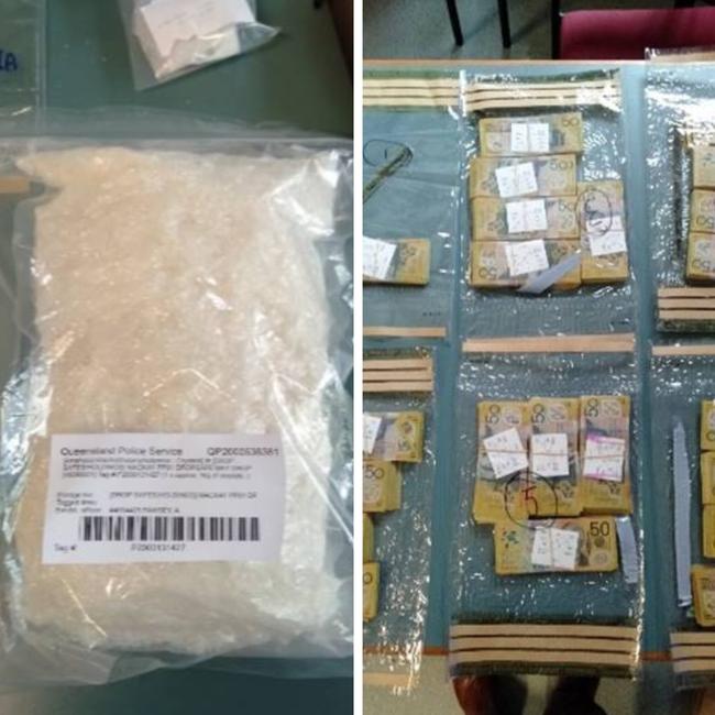 Police seized more than $100k and 180g of meth from the home Chloe Smith and Reece Luscombe shared as part of operation Romeo Suitcase. Smith was an “enthusiastic” assister in Luscombe’s drug trafficking venture. Picture: QPS media