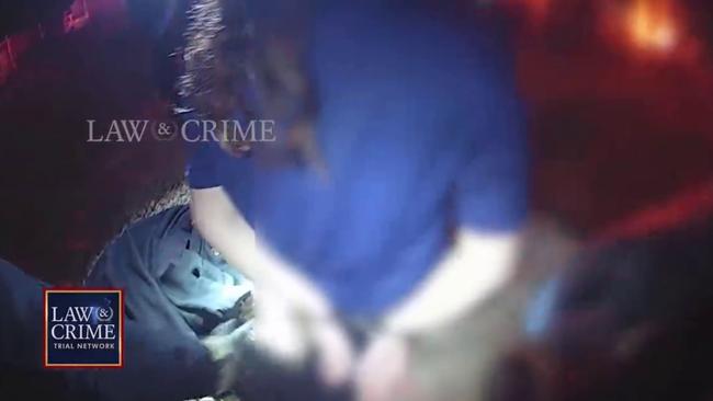 Police handcuffed the girl, who showed them where she threw the knife. Picture: YouTube / Law &amp; Crime Trial Network