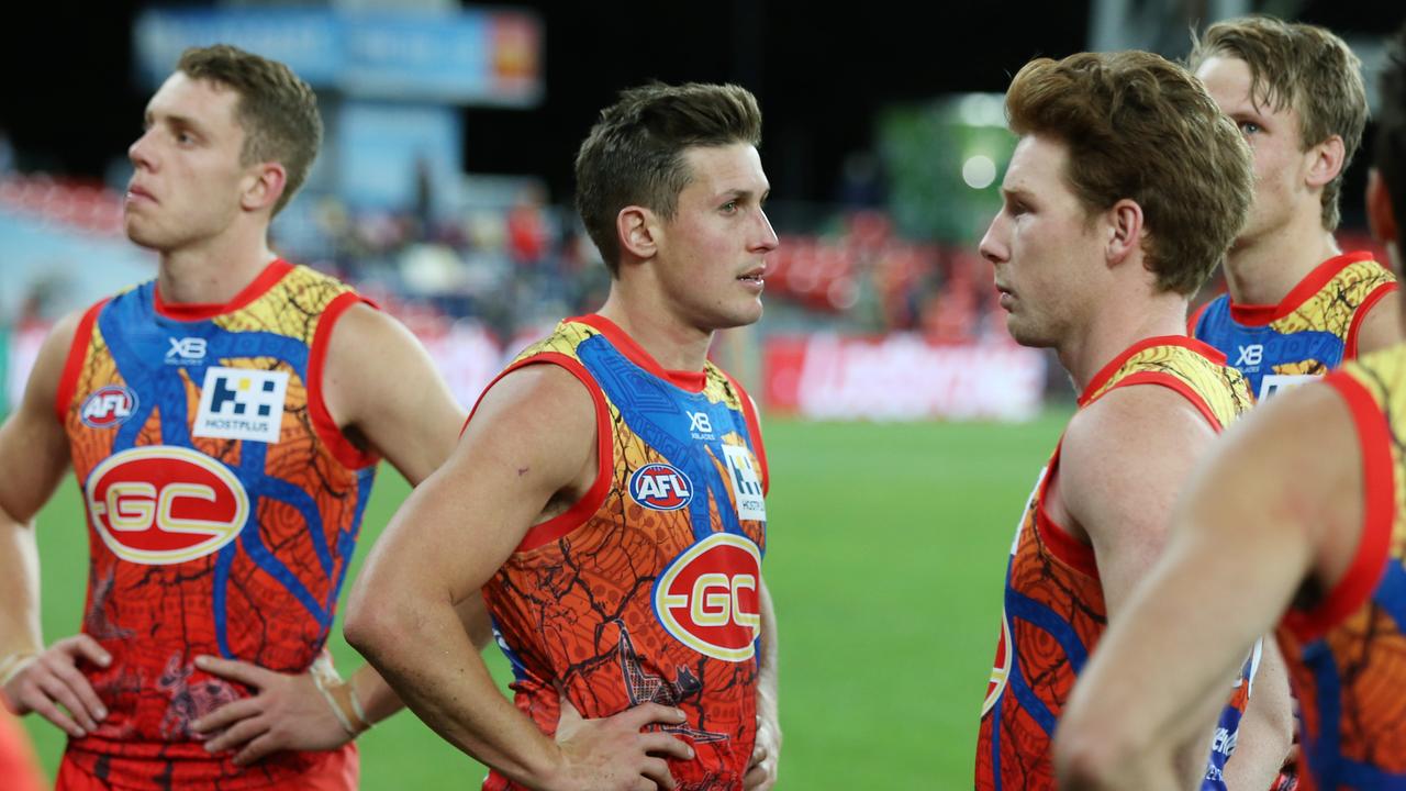 David Swallow of the Suns after their big loss to the Crows on Saturday night. Picture: Getty Images