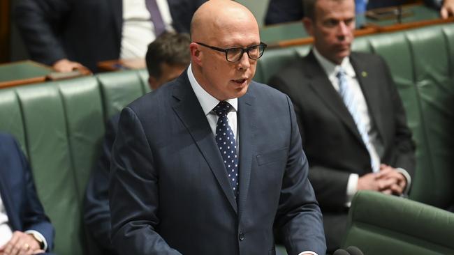 Peter Dutton and the Opposition want a network of small modular reactors in Australia. Picture: NCA NewsWire / Martin Ollman