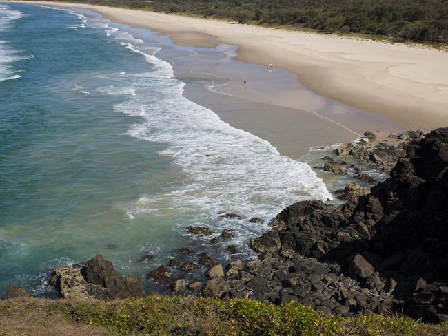 ESCAPE. 6 FEB, 2022. View of Pottsville Beach, New South Wales, from the headland at Hastings Point. Picture: iStock
